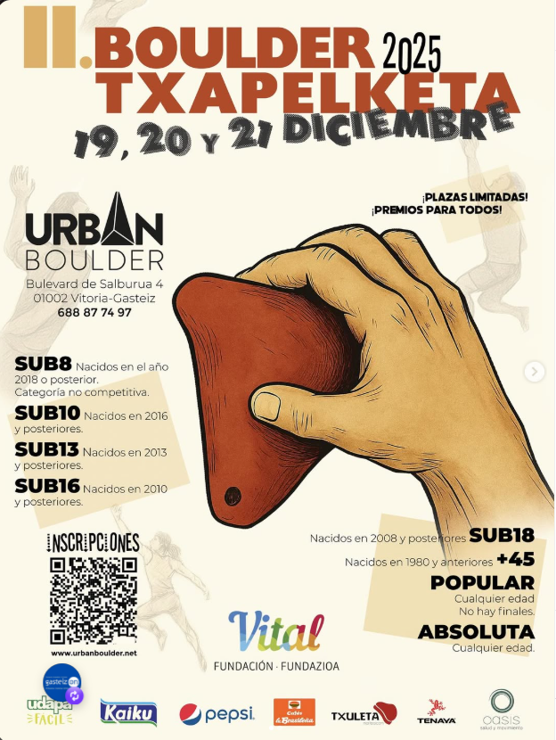 Cartel oficial del II Boulder Txapelketa 2025